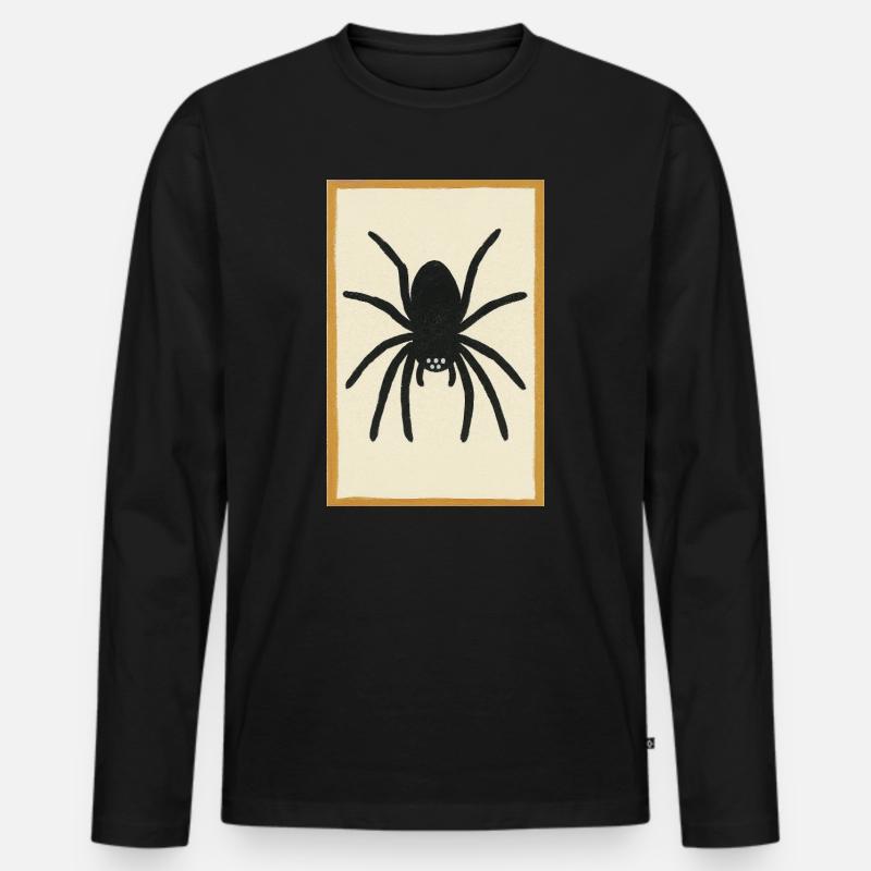 Spinne - Männer Premium Bio Langarmshirt - Schwarz