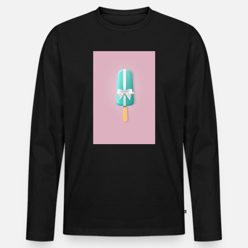 Pastell Popsicle Geschenkband - Männer Premium Bio Langarmshirt - Schwarz