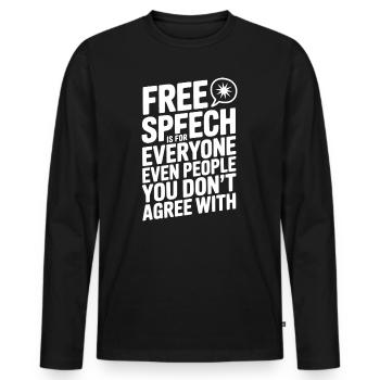 La liberté d’expression est pour tout le monde, même pour les gens que vous n’aimez pas - T-shirt manches longues Premium bio Homme - noir - Devant - Nico (187cm)
