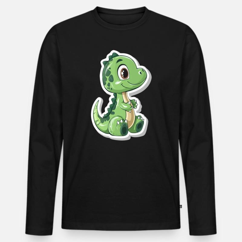 Dinosaurier - Männer Premium Bio Langarmshirt - Schwarz
