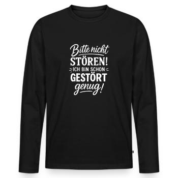 S’il vous plaît, ne dérangez pas – Assez perturbé ! Drôle - T-shirt manches longues Premium bio Homme - noir - Devant - Nico (187cm)