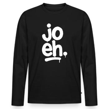 Jo eh – Mundart Spruch Wien Österreich Bayern - Männer Premium Bio Langarmshirt - Schwarz - Vorne - Nico (187cm)