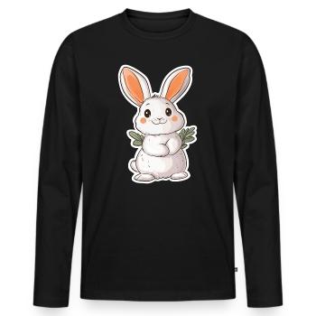 Hare - Men's Premium Organic Long Sleeve Shirt - black - Front - Nico (187cm)