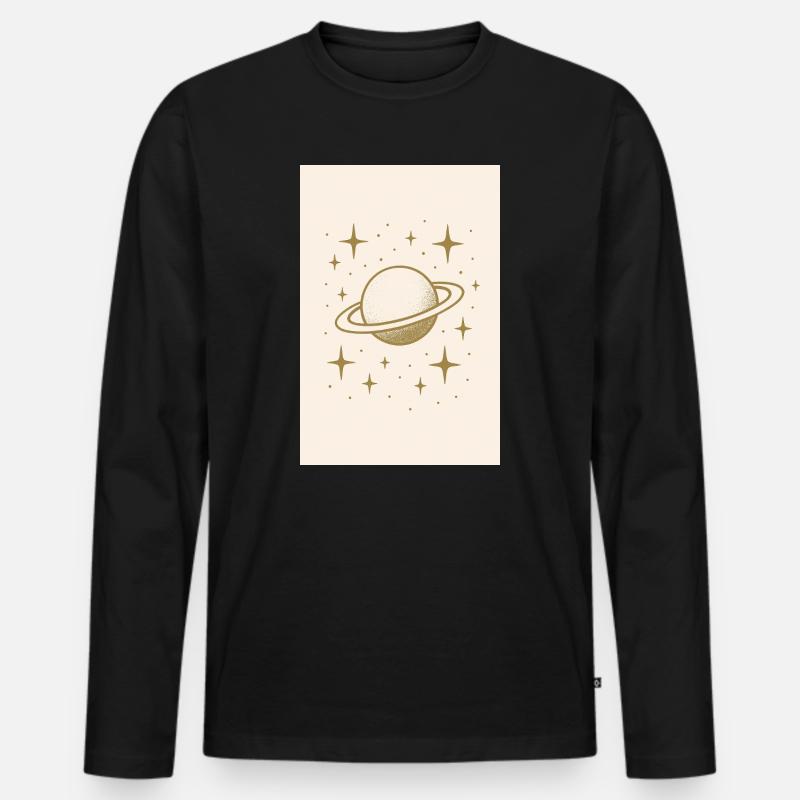 Stern - Männer Premium Bio Langarmshirt - Schwarz