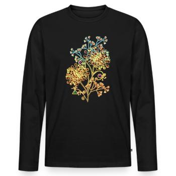 Blumen - T-shirt manches longues Premium bio Homme - noir - Devant - Nico (187cm)