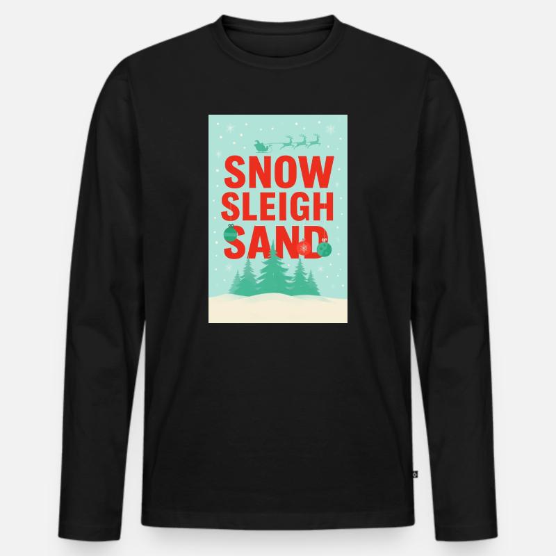 Snow Srogh Sand: Winterszene - Männer Premium Bio Langarmshirt - Schwarz