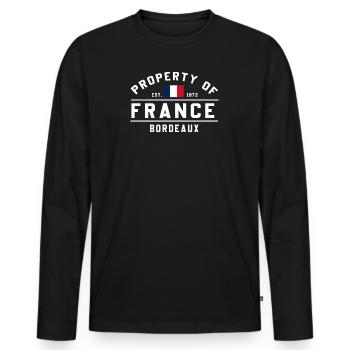 Propriété française Bordeaux - T-shirt manches longues Premium bio Homme - noir - Devant - Nico (187cm)