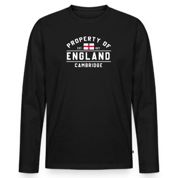 Englands Cambridge-Emblem - Männer Premium Bio Langarmshirt - Schwarz - Vorne - Nico (187cm)