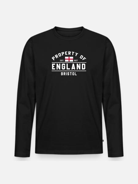 Angleterre Bristol Drapeau Design graphique - T-shirt manches longues Premium bio Homme - noir