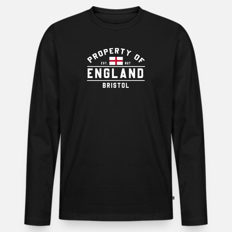 England Bristol Flagge Grafikdesign - Männer Premium Bio Langarmshirt - Schwarz