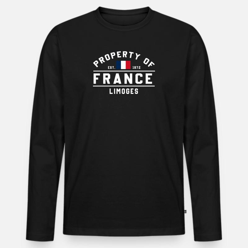 Eigentum von Frankreich Limoges Est 1872 - Männer Premium Bio Langarmshirt - Schwarz