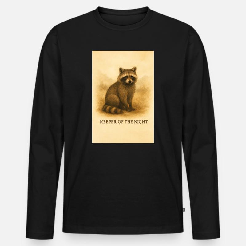 Hüter des Nachtwaschbären - Männer Premium Bio Langarmshirt - Schwarz