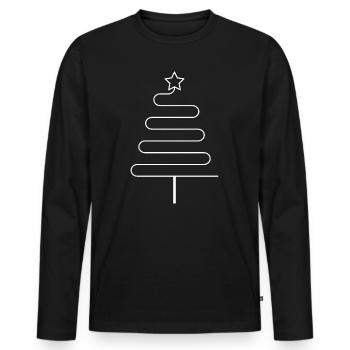 Minimalist Christmas Tree Funny Celebration Desi - Men's Premium Organic Long Sleeve Shirt - black - Front - Nico (187cm)