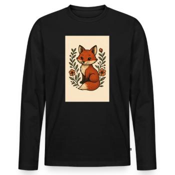 Grande écaille de tortue - T-shirt manches longues Premium bio Homme - noir - Devant - Nico (187cm)