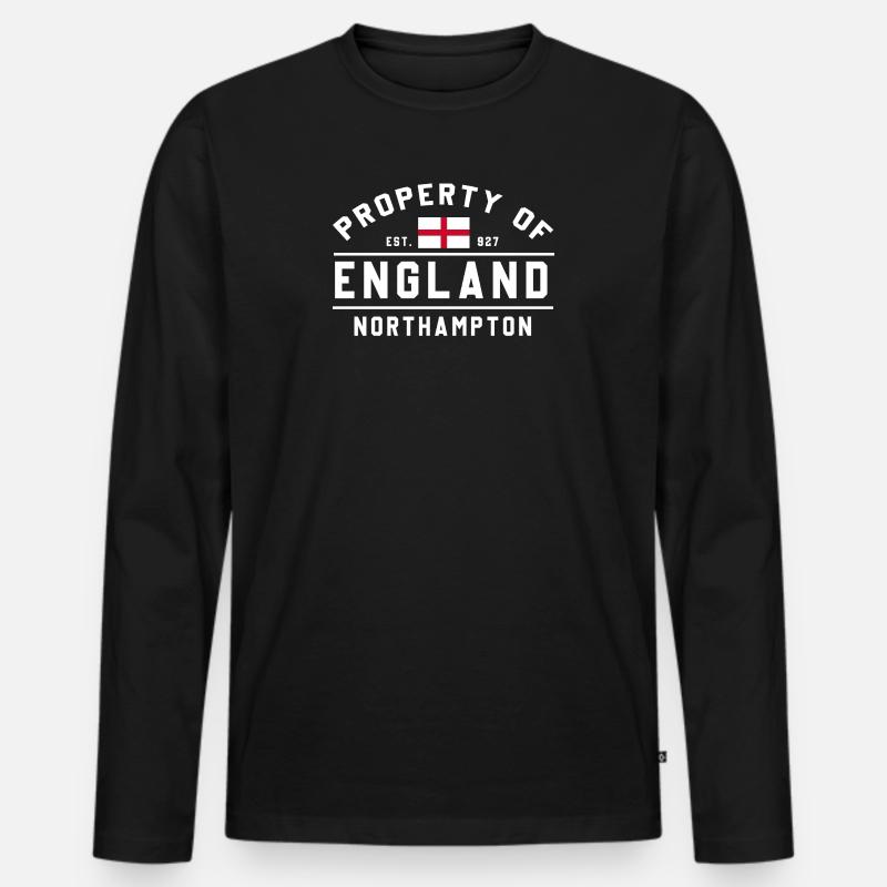 Eigentum von England Northampton - Männer Premium Bio Langarmshirt - Schwarz