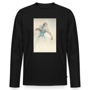 Delicate Ballerina Blue - Men's Premium Organic Long Sleeve Shirt - black - Front - Nico (187cm)