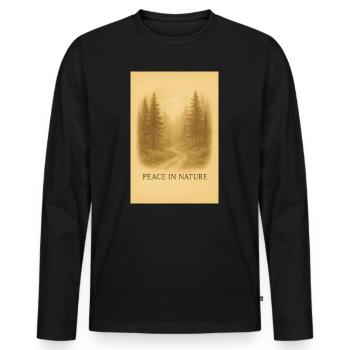 Calmness in the Forest Path - Men's Premium Organic Long Sleeve Shirt - black - Front - Nico (187cm)