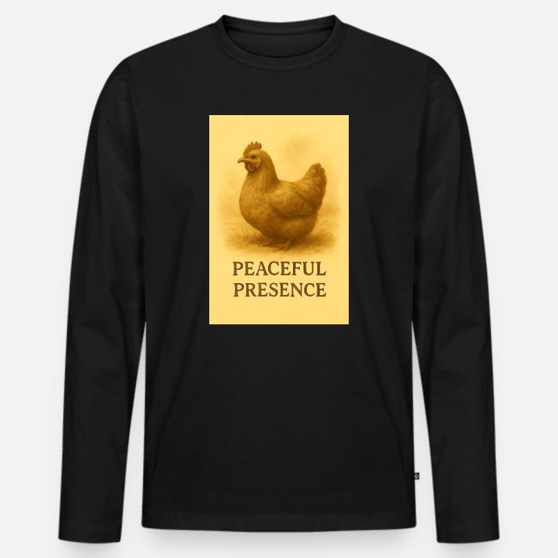 Stille Hühnerpräsenz - Männer Premium Bio Langarmshirt - Schwarz