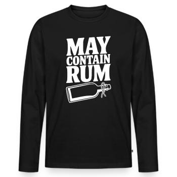 May Contain Rum - Men's Premium Organic Long Sleeve Shirt - black - Front - Nico (187cm)