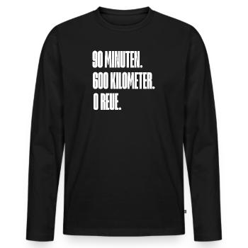 Arrière noir - T-shirt manches longues Premium bio Homme - noir - Devant - Nico (187cm)