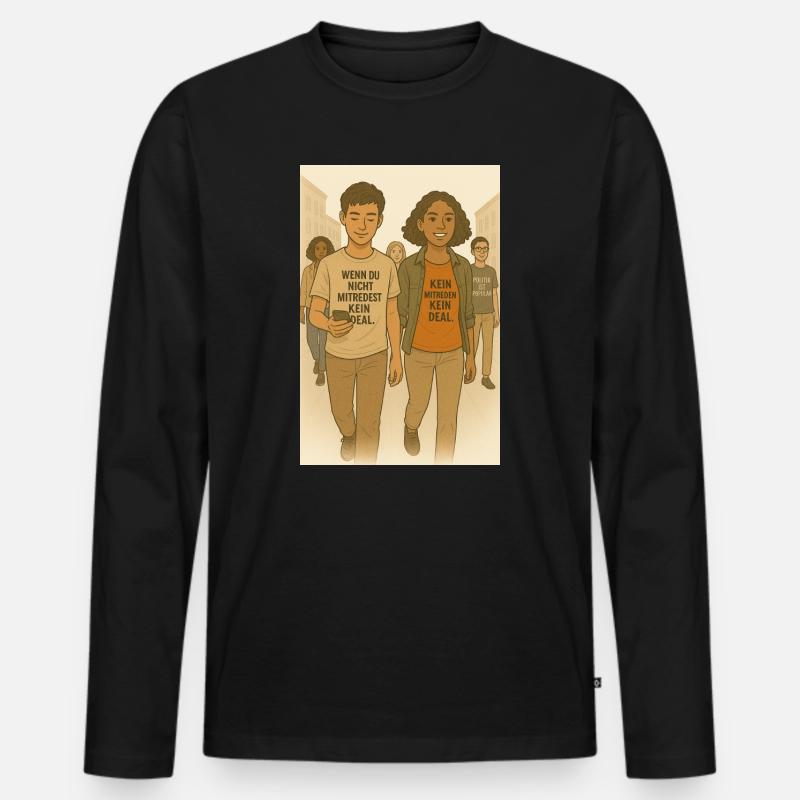 Mitreden  - Männer Premium Bio Langarmshirt - Schwarz