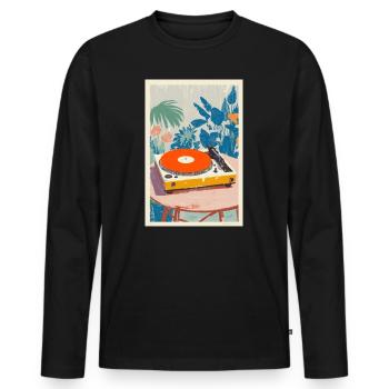 Tropical Turntable Vibe - T-shirt manches longues Premium bio Homme - noir - Devant - Nico (187cm)