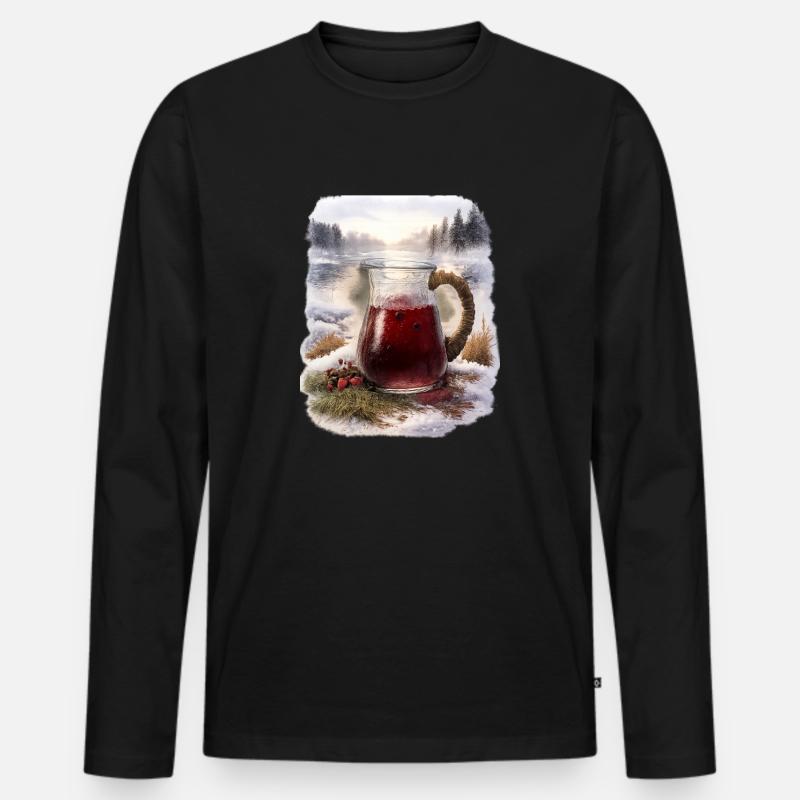 Winter Mors Karaffe - Männer Premium Bio Langarmshirt - Schwarz