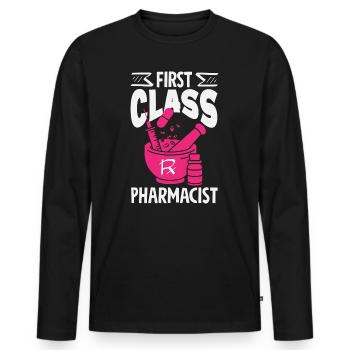 Apotheker Pharmazeutisch-technischer - Männer Premium Bio Langarmshirt - Schwarz - Vorne - Nico (187cm)