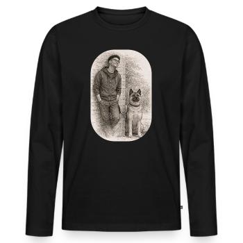 Matt & Holly - T-shirt manches longues Premium bio Homme - noir - Devant - Nico (187cm)