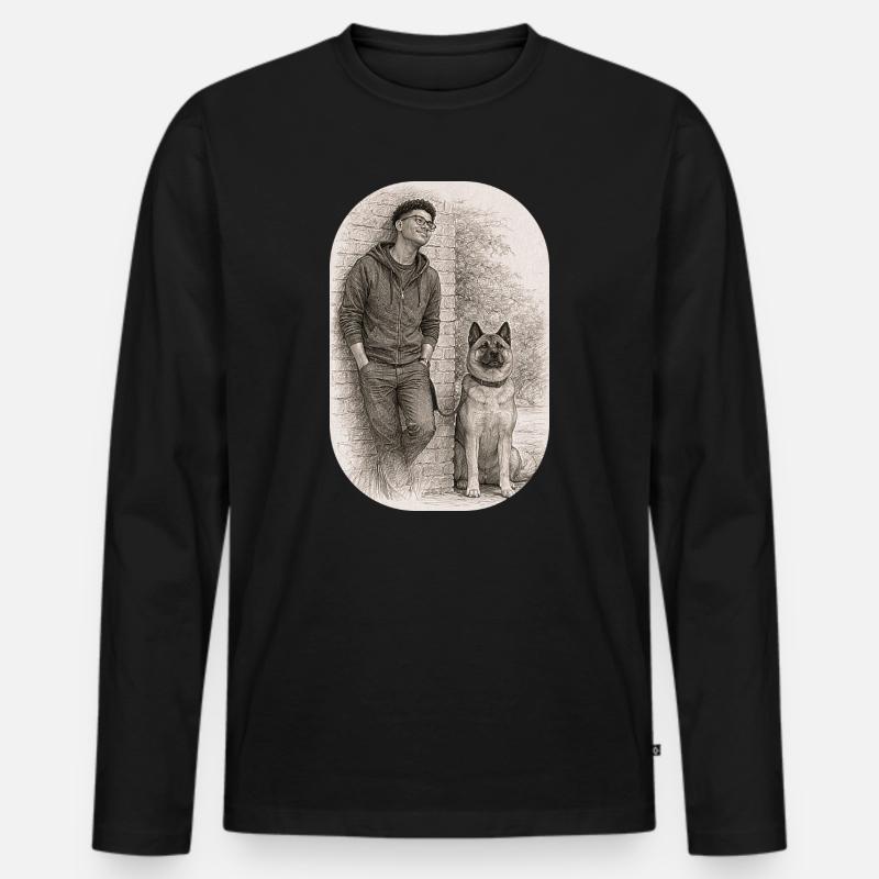 Matt & Holly - Männer Premium Bio Langarmshirt - Schwarz