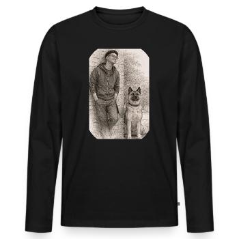 Matt & Holly - T-shirt manches longues Premium bio Homme - noir - Devant - Nico (187cm)