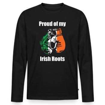 Stolz auf meine irischen Wurzeln - Männer Premium Bio Langarmshirt - Schwarz - Vorne - Nico (187cm)