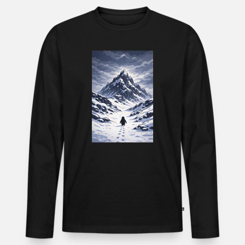 But why Penguin - Männer Premium Bio Langarmshirt - Schwarz