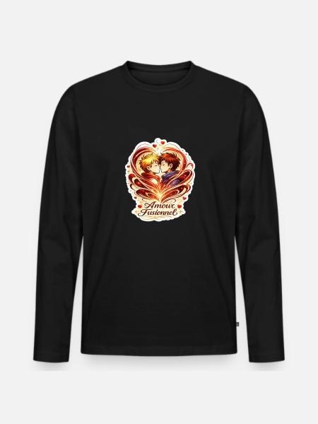 Fusional Love: Das Duo verflochten - Männer Premium Bio Langarmshirt - Schwarz