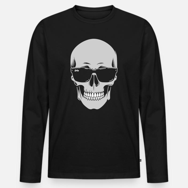 Sonnenbrillen-Skeleton Noir - Männer Premium Bio Langarmshirt - Schwarz