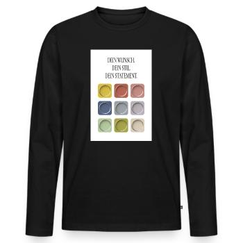 Your desire Your style Your statement - Men's Premium Organic Long Sleeve Shirt - black - Front - Nico (187cm)