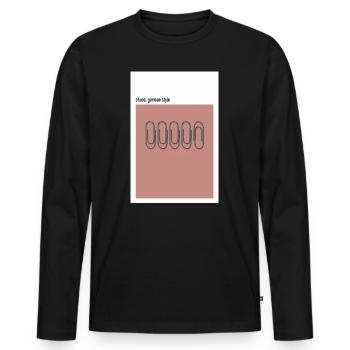 Chaos – German Style Red Paper Clips - Men's Premium Organic Long Sleeve Shirt - black - Front - Nico (187cm)
