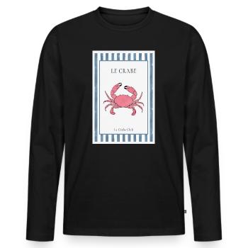 Affiche du crabe français du Le Crabe Club - T-shirt manches longues Premium bio Homme - noir - Devant - Nico (187cm)