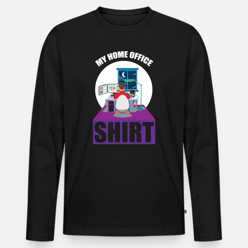 Night Shift Coder Programmer Desk Graphic - Men's Premium Organic Long Sleeve Shirt - black