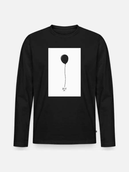 Let It Go Balloon Minimal Poster - Men's Premium Organic Long Sleeve Shirt - black