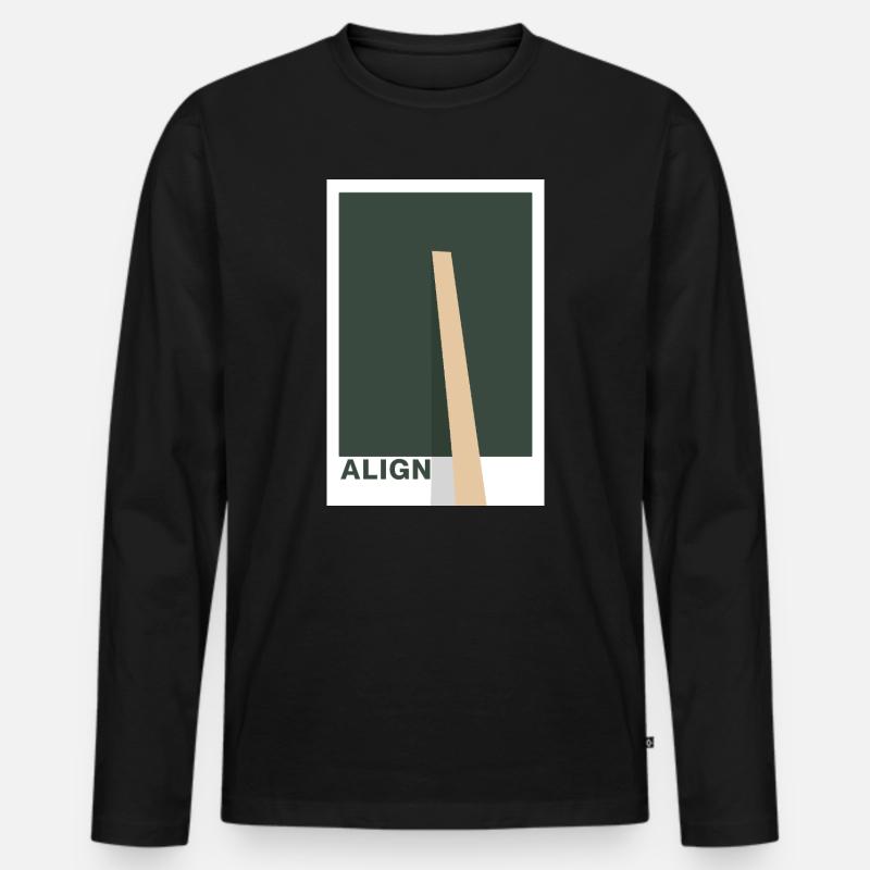 Align –  Design Statement - Männer Premium Bio Langarmshirt - Schwarz