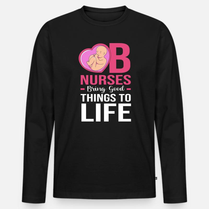 Krankenschwester Schwangerschaft Krankenhaus - Männer Premium Bio Langarmshirt - Schwarz