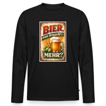 Bier, was braucht's Mehr? - Männer Premium Bio Langarmshirt - Schwarz - Vorne - Nico (187cm)