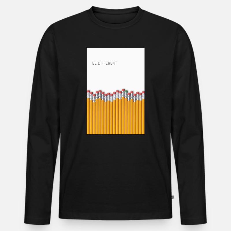 Be Different Minimalist Statement Design - Men's Premium Organic Long Sleeve Shirt - black
