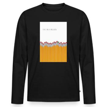 Déclaration minimaliste unique sur un million - T-shirt manches longues Premium bio Homme - noir - Devant - Nico (187cm)