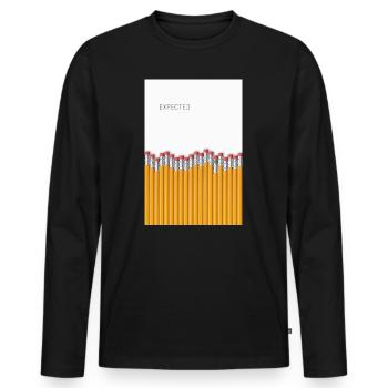 Expected Minimalist Concept Design - Men's Premium Organic Long Sleeve Shirt - black - Front - Nico (187cm)