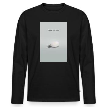 Crack The Idea Motivation Design minimaliste - T-shirt manches longues Premium bio Homme - noir - Devant - Nico (187cm)