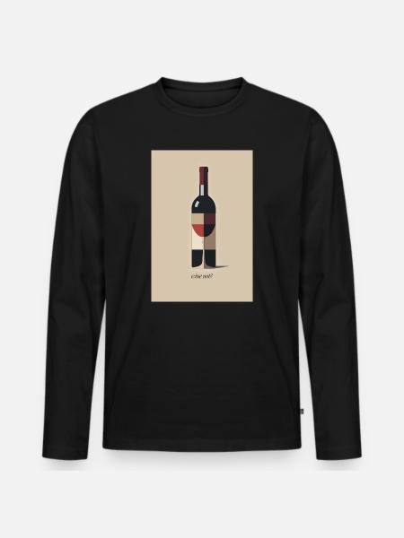 Wine Not funny wine saying - Men's Premium Organic Long Sleeve Shirt - black