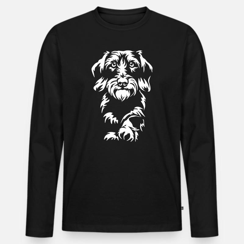 Dackel "Black Edition" - Männer Premium Bio Langarmshirt - Schwarz