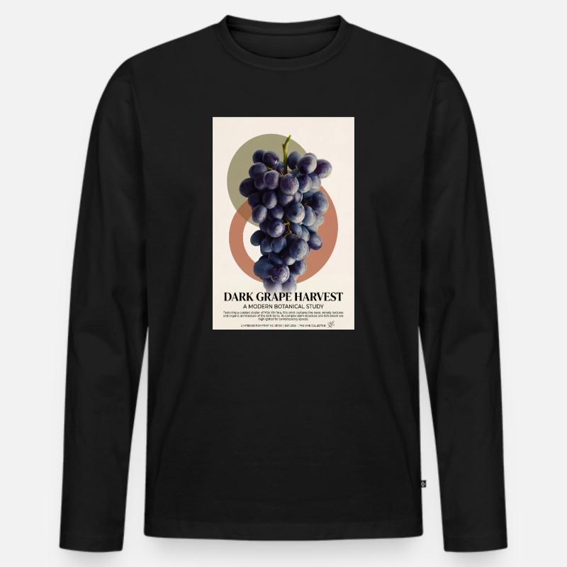 Dunkle Traubenernte - Männer Premium Bio Langarmshirt - Schwarz